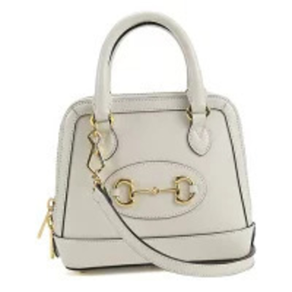 Gucci Handbag Horsebit Leather White Bag